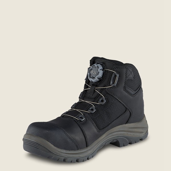 Red Wing Mens Trades - 5-inch Waterproof Safety Toe - Hiking Boots Black/Grey - 6794FAQYU